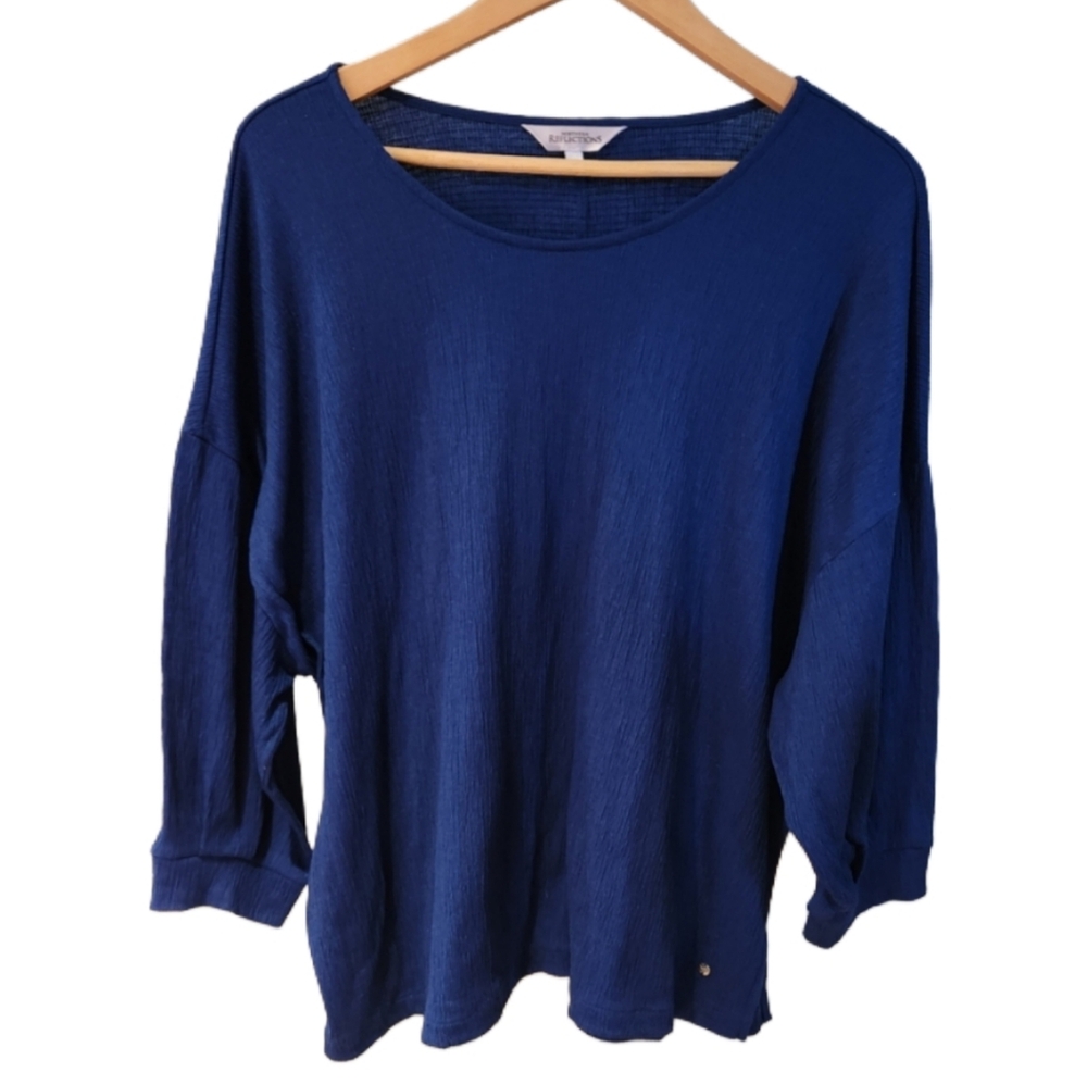 Northern Reflections Large Vibrant Blue Flowy Top Comfort‎ Style Elegance